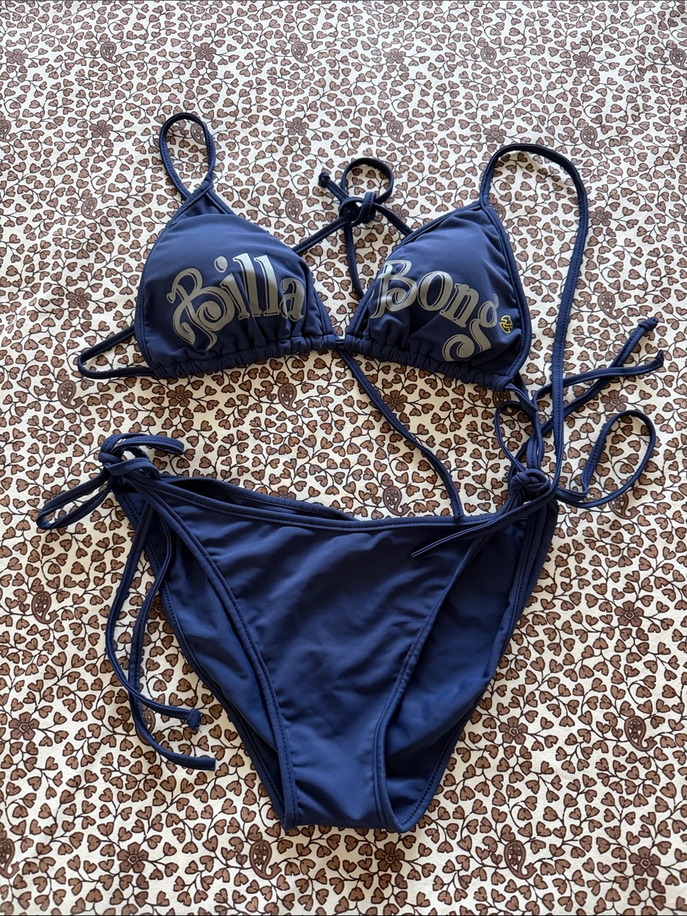 NWOT - Billabong - Navy Triangle String Bikini Set (AS IS)